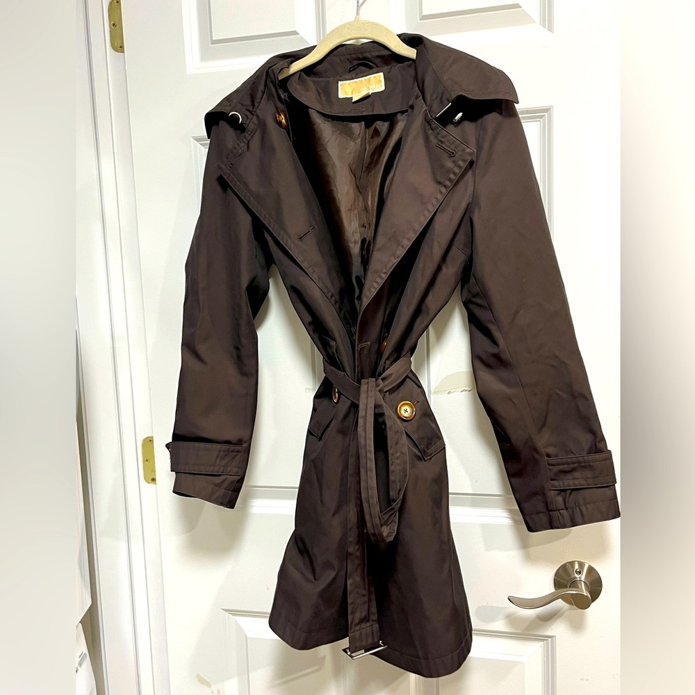 Michael Kors Elegant Brown Trench Coat